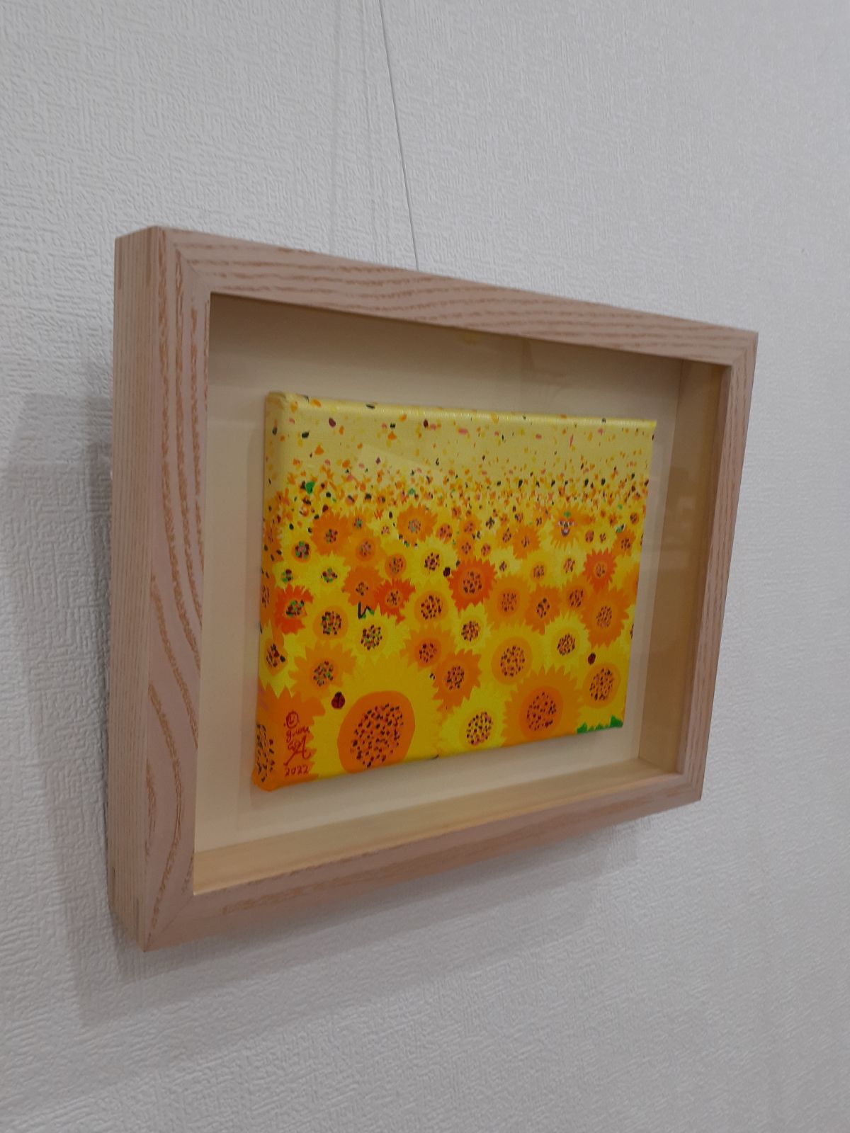 ハッピーあっぷるちゃん 油絵 画家 小楠アキコ作品 20×20cm キャンバス
