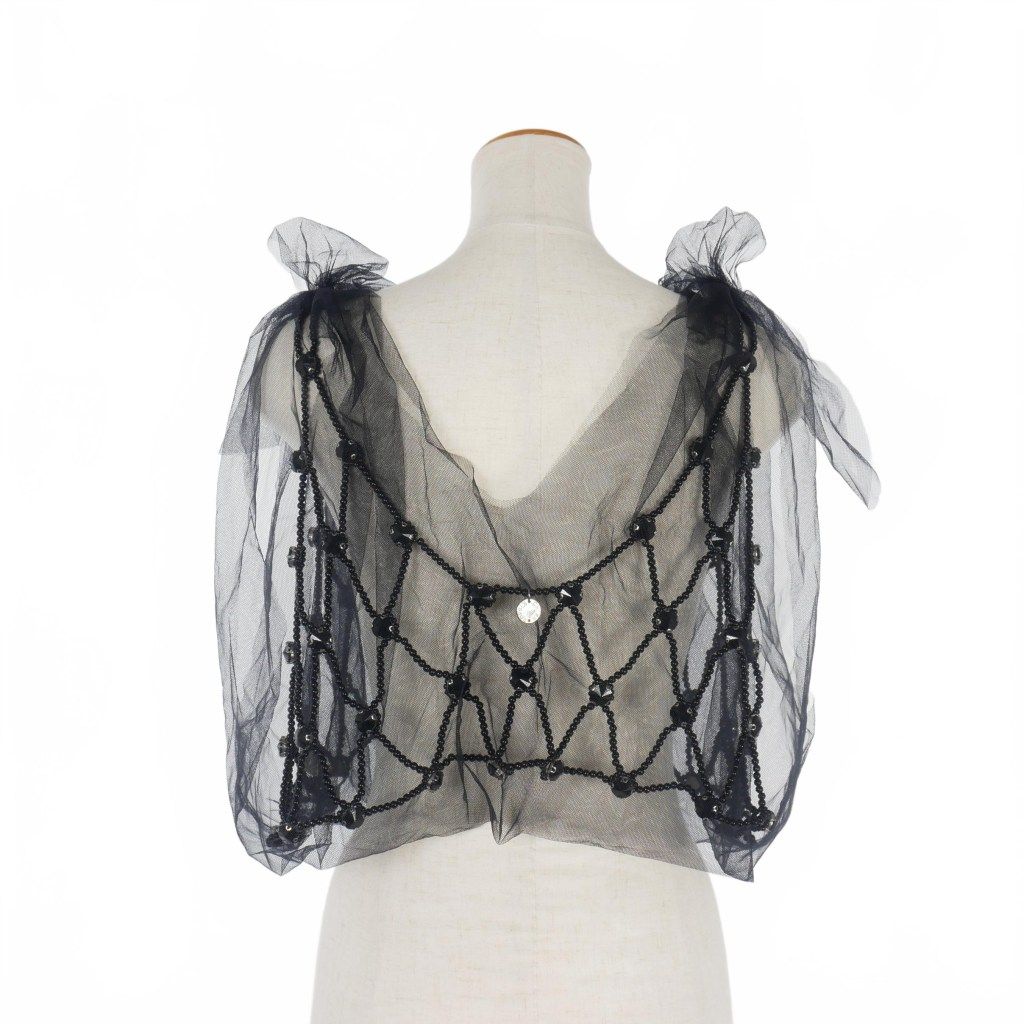 other - チカキサダ 23AW チュール ビジュー ビスチェ トップス 黒 ブラック チカキサダ Chika Kisada 23AW チュール ビジュー ビスチェ