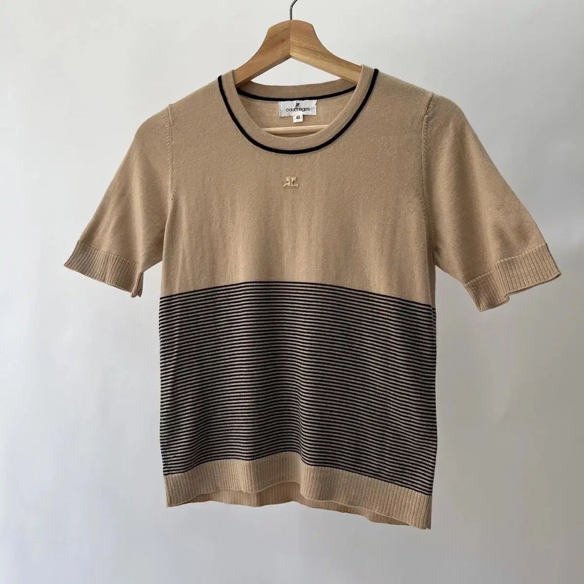 Courreges クレージュ ショートスリーブニット-カーディガン セット アンサンブル