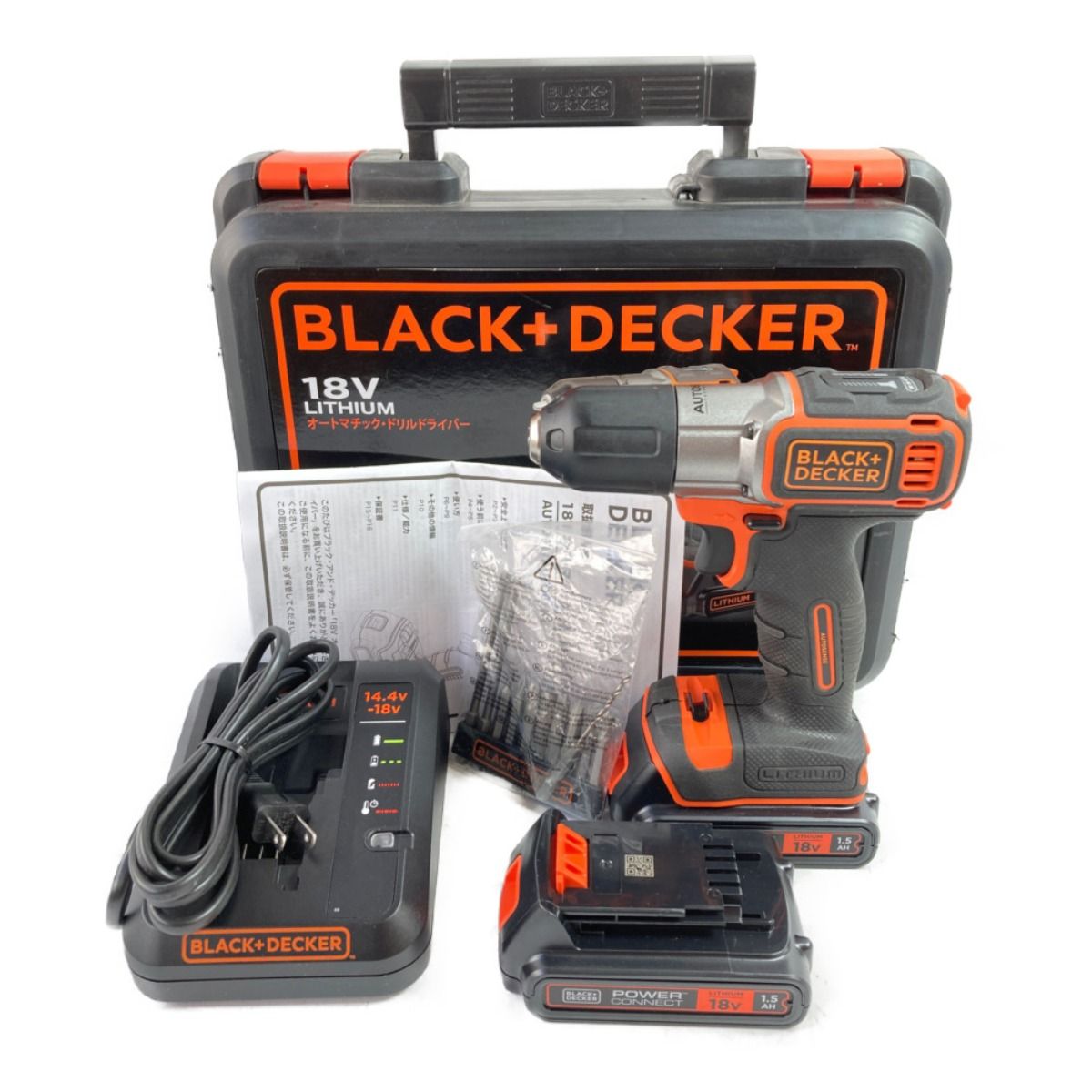 BLACK+DECKER ブラックアンドデッカー 18V ドリルドライバ (バッテリ2