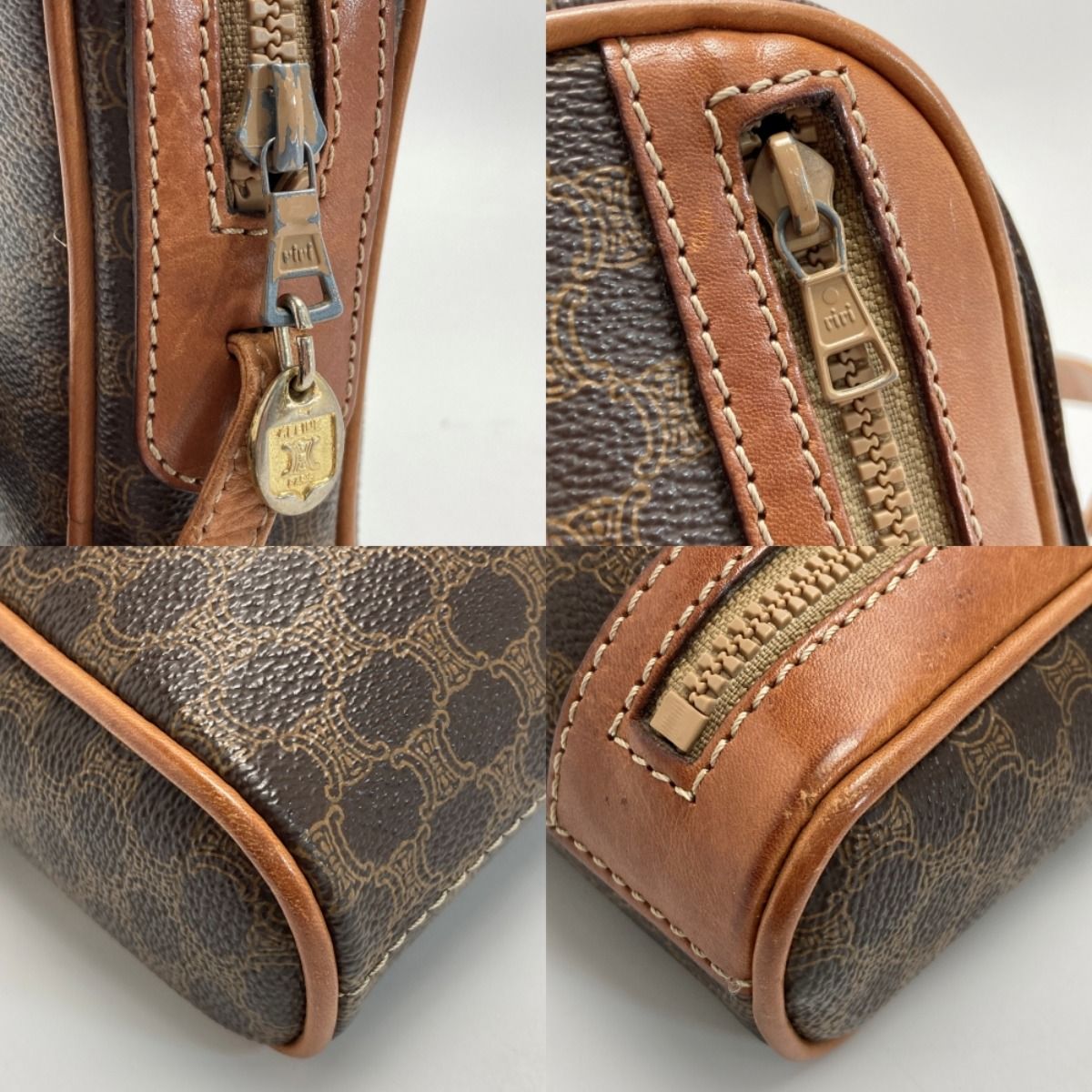 CELINE セリーヌ マカダム柄 ショルダーバッグ M07 ブラウン PVC