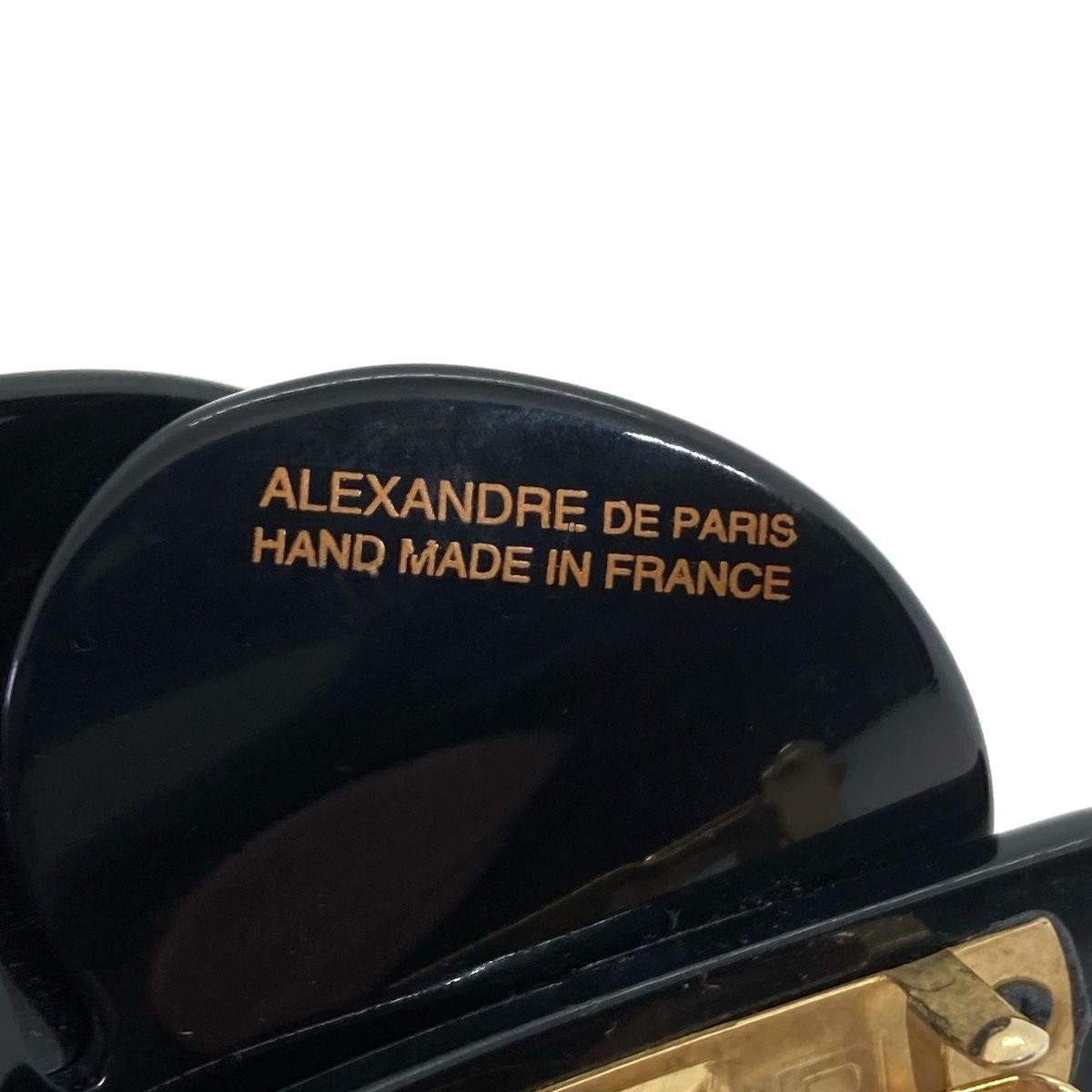 ALEXANDRE de PARIS(アレクサンドル ドゥ パリ) バレッタ - プラスチック アイボリー×黒 フラワー(花)/ラインストーン