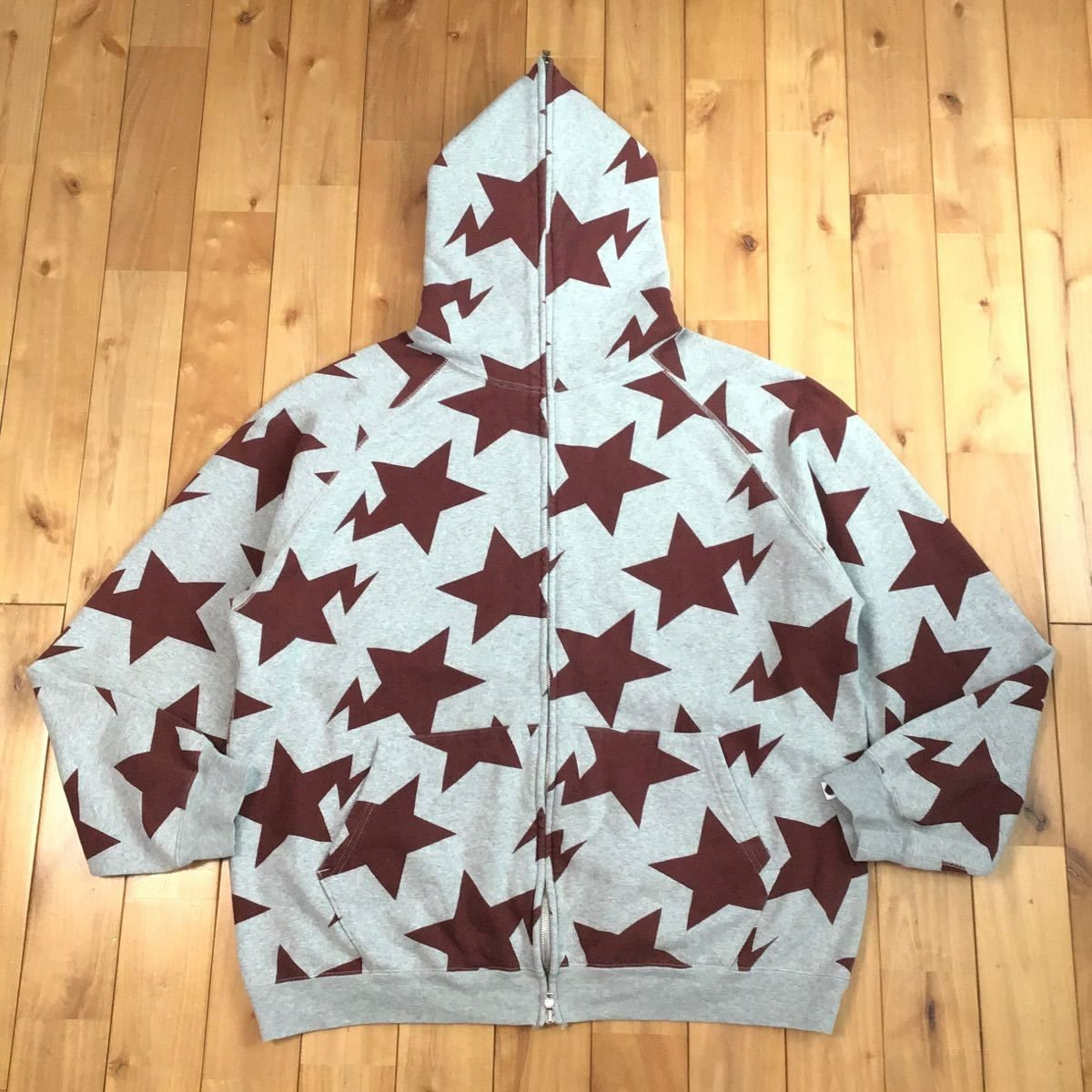 ★XL★ BAPE スター パーカー グレー a bathing ape BAPE STA full zip hoodie エイプ ベイプ  アベイシングエイプ STAR NIGO