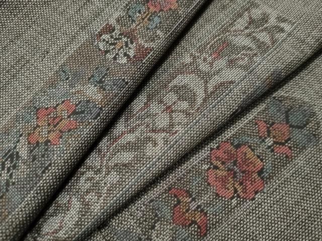 平和屋着物●本場大島紬　9マルキ　短冊花唐草文　正絹　逸品　CAAU1972yc 平和屋着物○本場大島紬 9マルキ 短冊花唐草文 正絹 逸品 CAAU1972yc