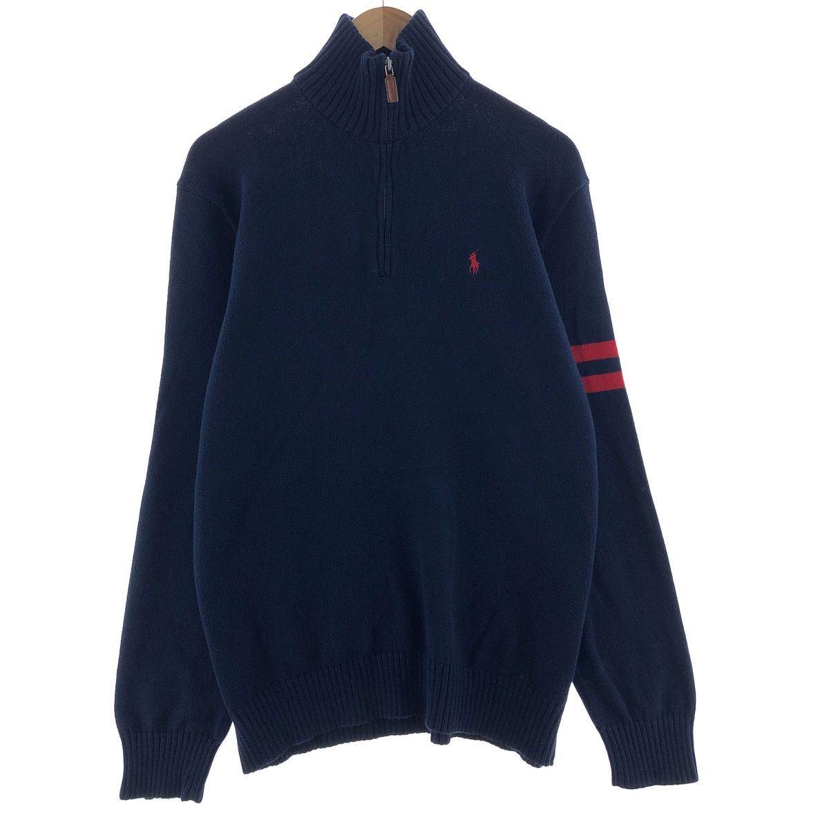 古着 ラルフローレン Ralph Lauren POLO by Ralph Lauren コットンニットハーフジップセーター メンズXL/eaa390520