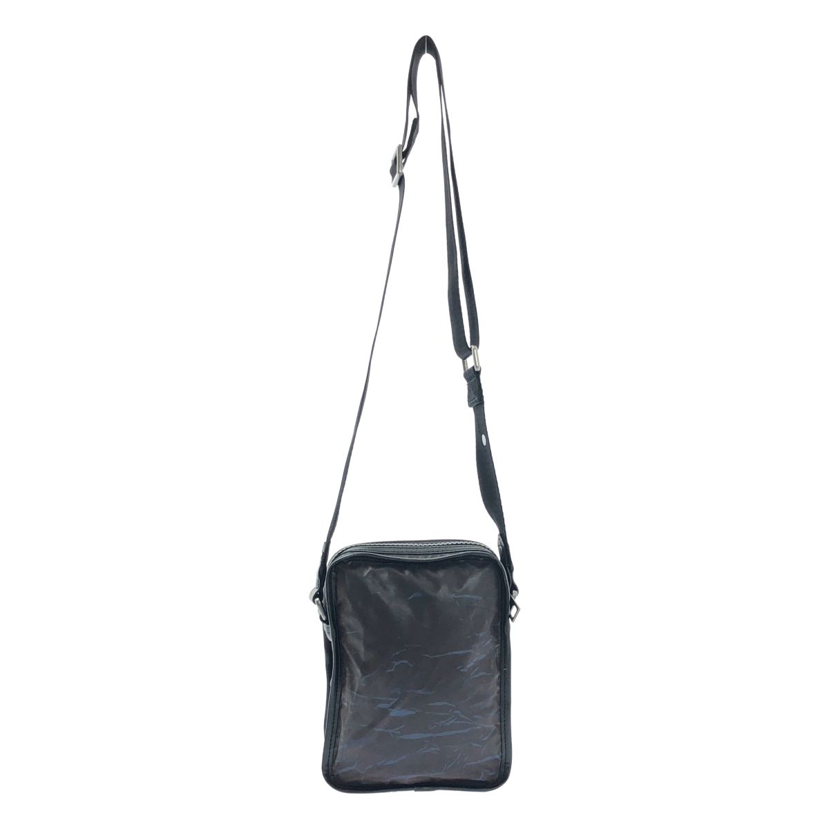 現行 完売モデル 美品 DIESEL ショルダーバッグ ブラック レザー ロゴ 美品】 DIESEL / ディーゼル | レザー ナイロン ロゴ ショルダー