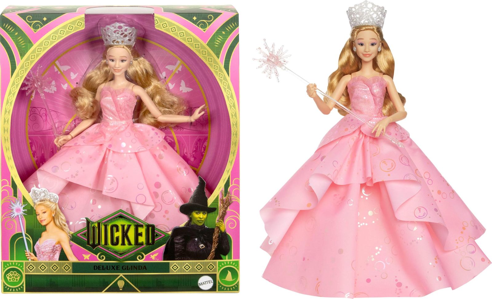Mattel ユニバーサル 邪悪なデラックス グリンダ ファッションドール - アクセサリー クラウン-セプター 映画にインスパイアされた外観 可動性