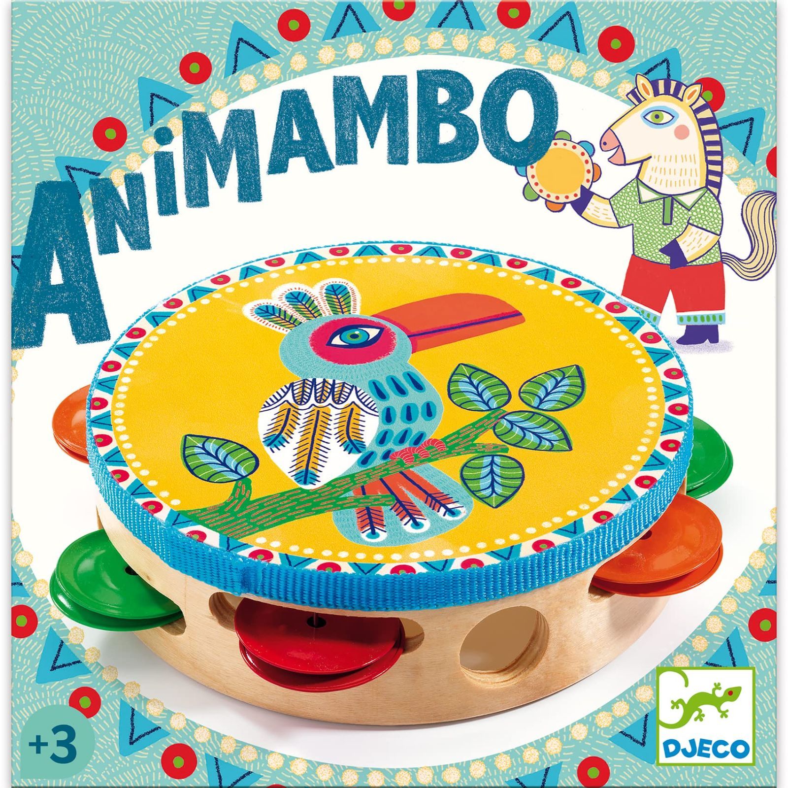 DJECO ジェコ アニマンボシリーズ タンバリン おもちゃ 楽器 木のおもちゃ 打楽器 たいこ 幼児 赤ちゃん プレゼント (DJ06005)