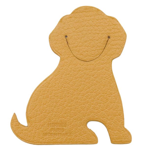 エルメス HERMES 小物 ピカブック ラブラドール シェーブル ナチュラルサブレ 茶 イヌ アニマルモチーフ 箱