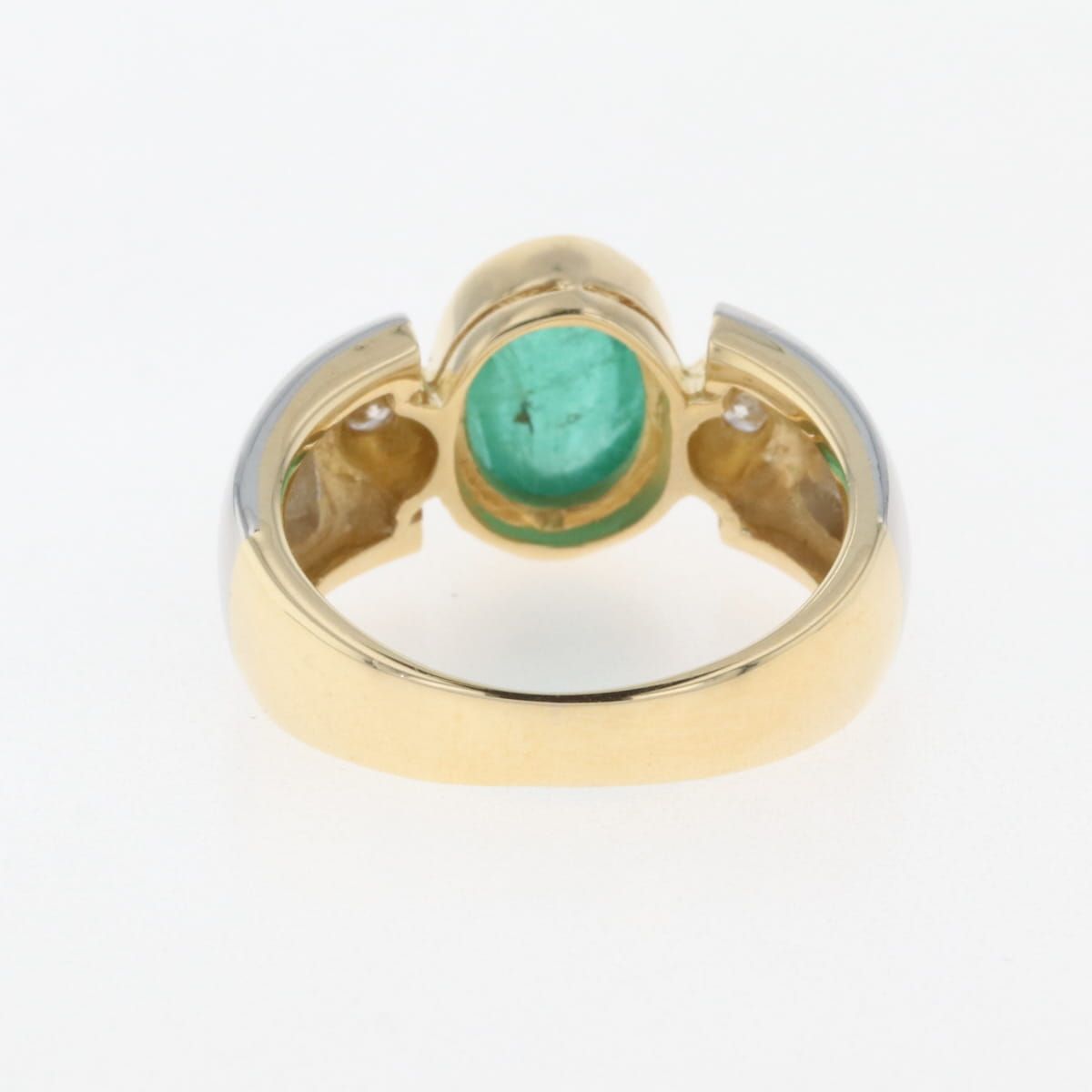 在庫一掃】 エメラルド デザインリング YG イエローゴールド プラチナ  