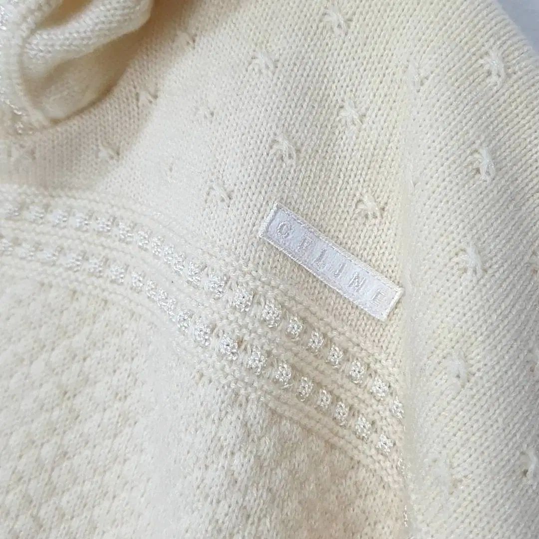  90 Celine アイボリー ニット ケープ ポンチョ アウター ベビー服(~95cm)