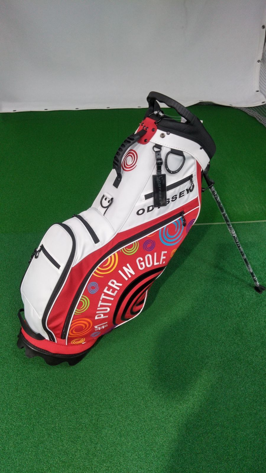 ODYSSEY キャディバッグ ホワイト/ブラック/レッド ODYSSEY
