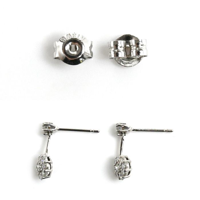 Ponte Vecchio ポンテヴェキオ K18WG ホワイトゴールド ダイヤ ピアス  