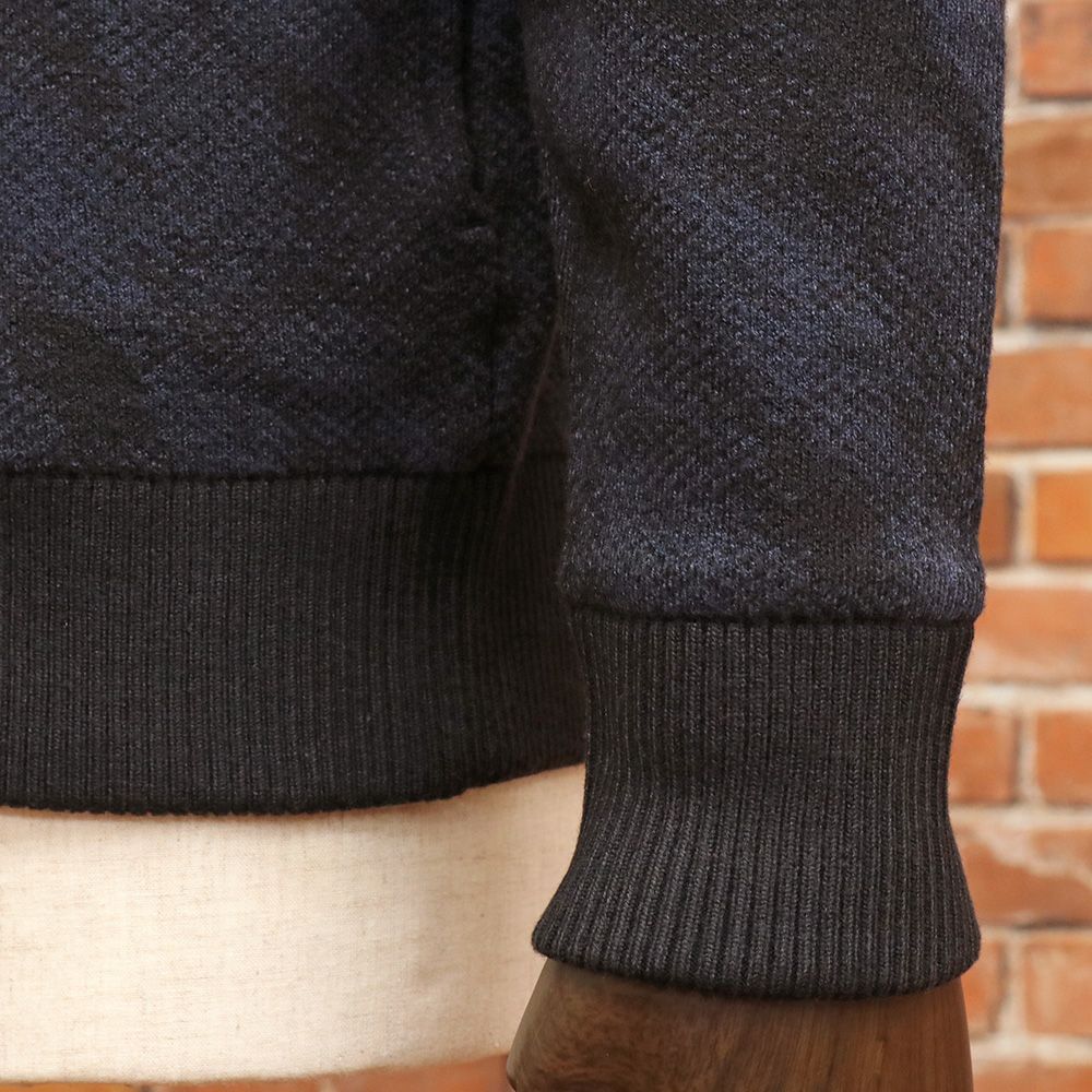 仕立ての良い 秋冬 Rosasen Lサイズ ハーフジップニット 044-59112 裏地付き 防風 抗ピリング加工 抗菌 消臭 ハイネック ゴルフ メンズ 紳士 ロサーセン 紺 ネイビー mc178 美品