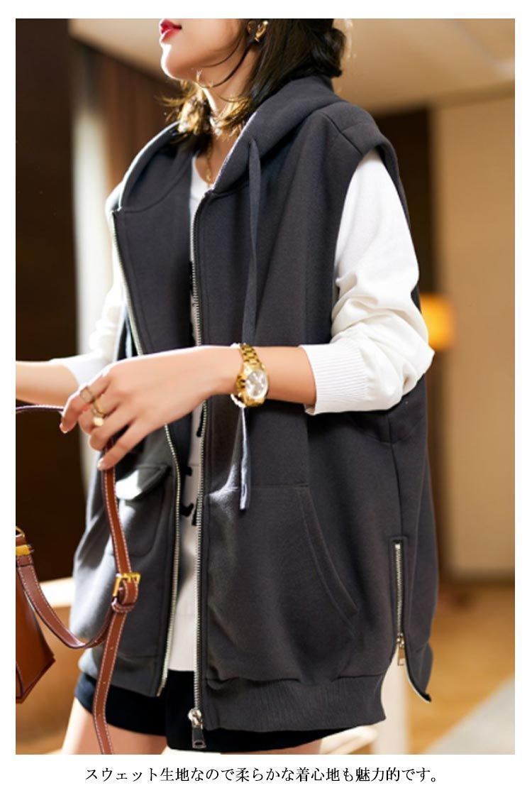 新品 LEONARD SPORT ノースリーブ ベスト フード付き 44 ベスト レディース フード付き ジレ ノースリーブ 春 夏 春