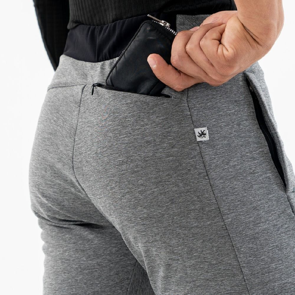 防風ストレッチパンツ メランジグレー