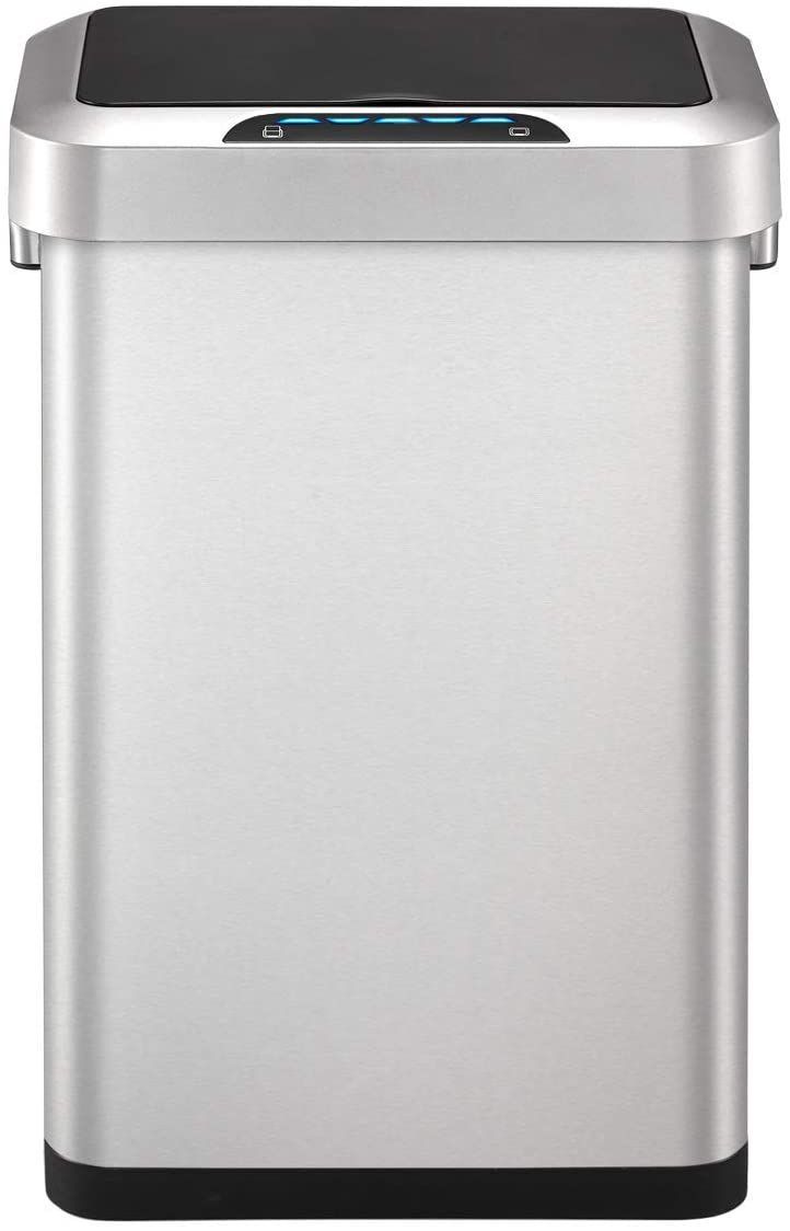 EKO ホライゾン センサービン ゴミ箱 角型 EK9262MT シルバー 45L｜スマートな自動開閉ゴミ箱