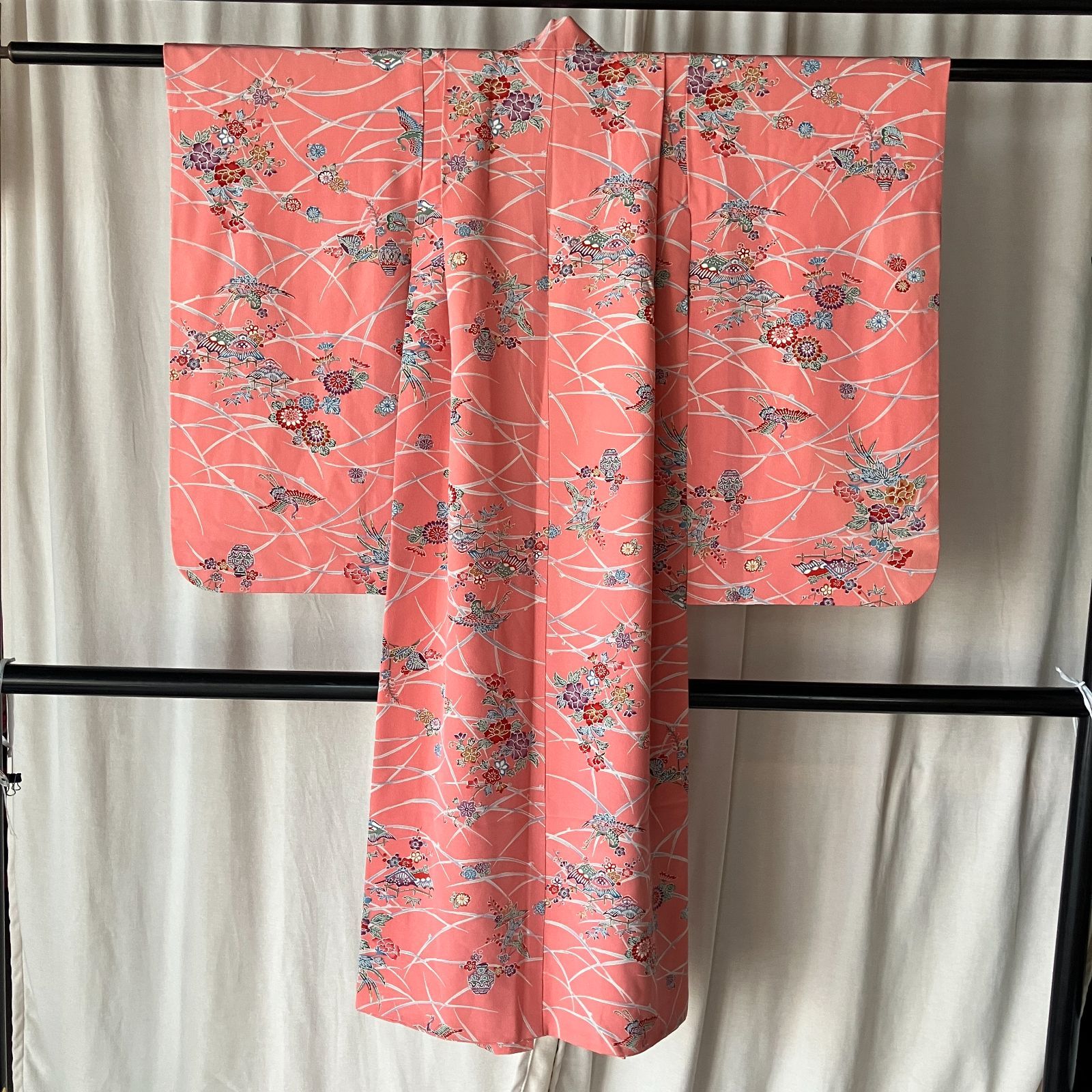 着物のみ 七五三 7歳 女の子着物 型染め 四つ身 リサイクル ビンテージ きもの猫田 T384