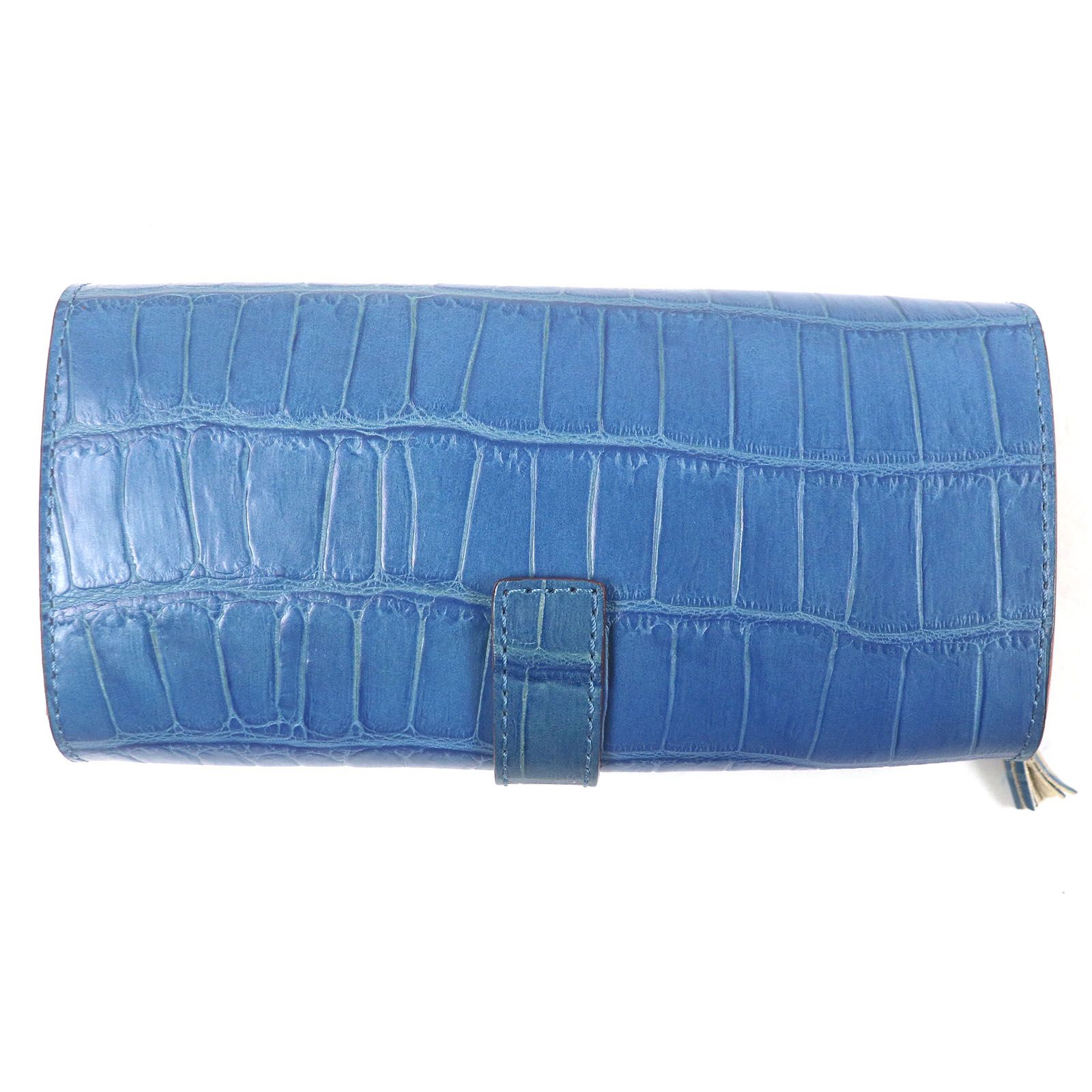 新品 Felisi フェリージ ロングウォレット クロコ型押し ネイビー 長財布 フェリージのクロコ型押し 二つ折り 長財布 | 送料無料|NAVY | DANJO