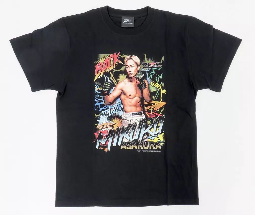中古】Tシャツ RIZIN 朝倉未来 応援Tシャツ ブラック XLサイズ