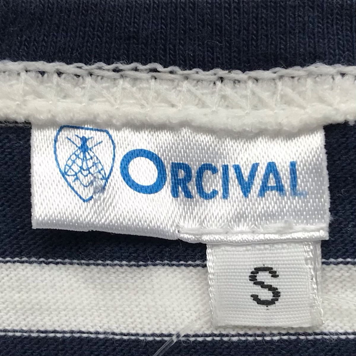 ORCIVAL(オーシバル) 七分袖Tシャツ サイズS メンズ - 白×ネイビー×レッド クルーネック/ボーダー