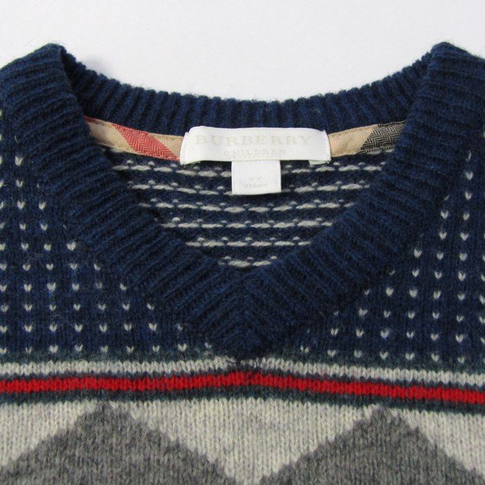 バーバリーチルドレン セーター トップス Vネック 長袖 ニット 販売