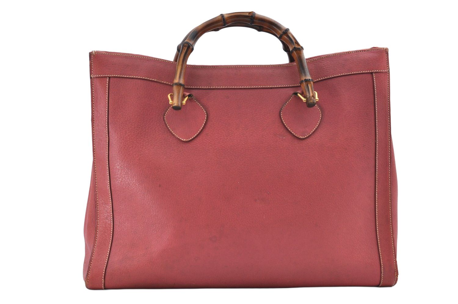 GUCCI グッチ バンブー トート ハンドバッグ レザー ピンク