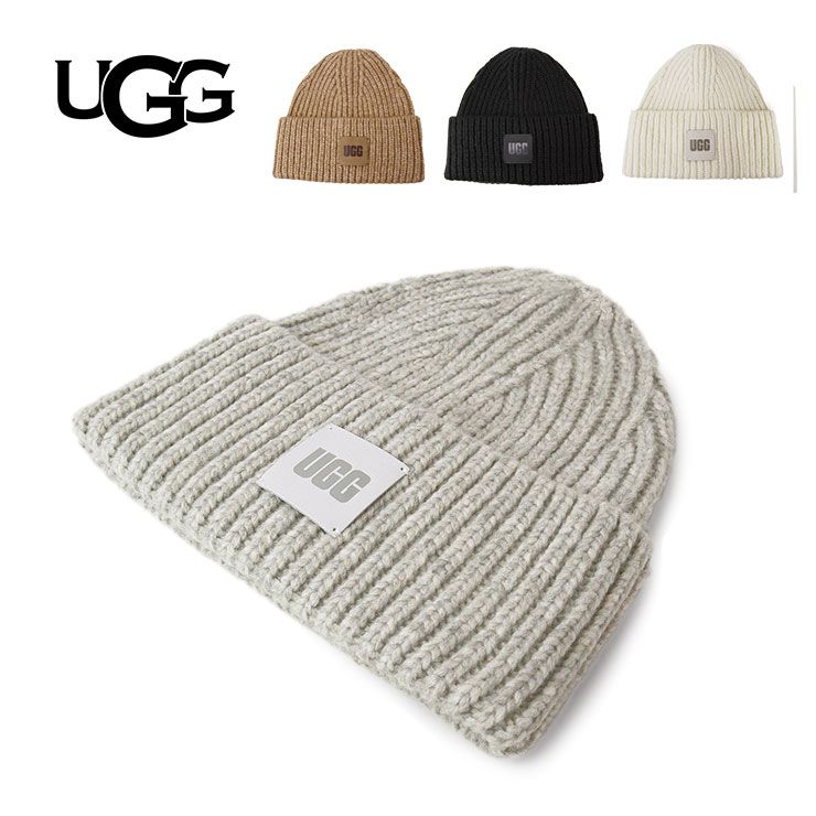 アグ UGG レディース メンズ ニットキャップ CHUNKY RIB BEANIE 20061 ブラック BLACK キャメル CAMEL アイボリー NIMBUS ライトグレー LIGHT GREY チャンキー リブ ビーニー 小物 ニット帽