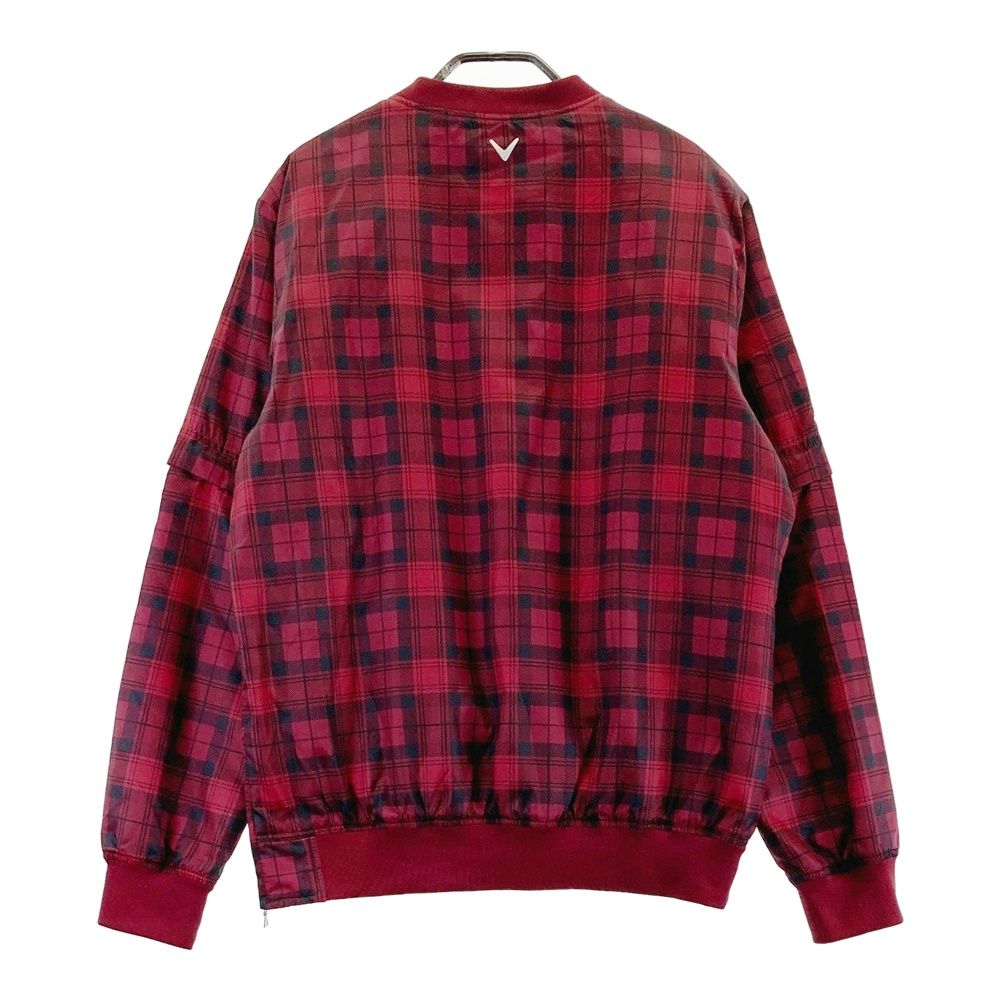 サイズ M CALLAWAY キャロウェイ 2WAY 中綿ジャケット ブルゾン チェック柄 レッド系 240101520369 ゴルフウェア メンズ ストスト