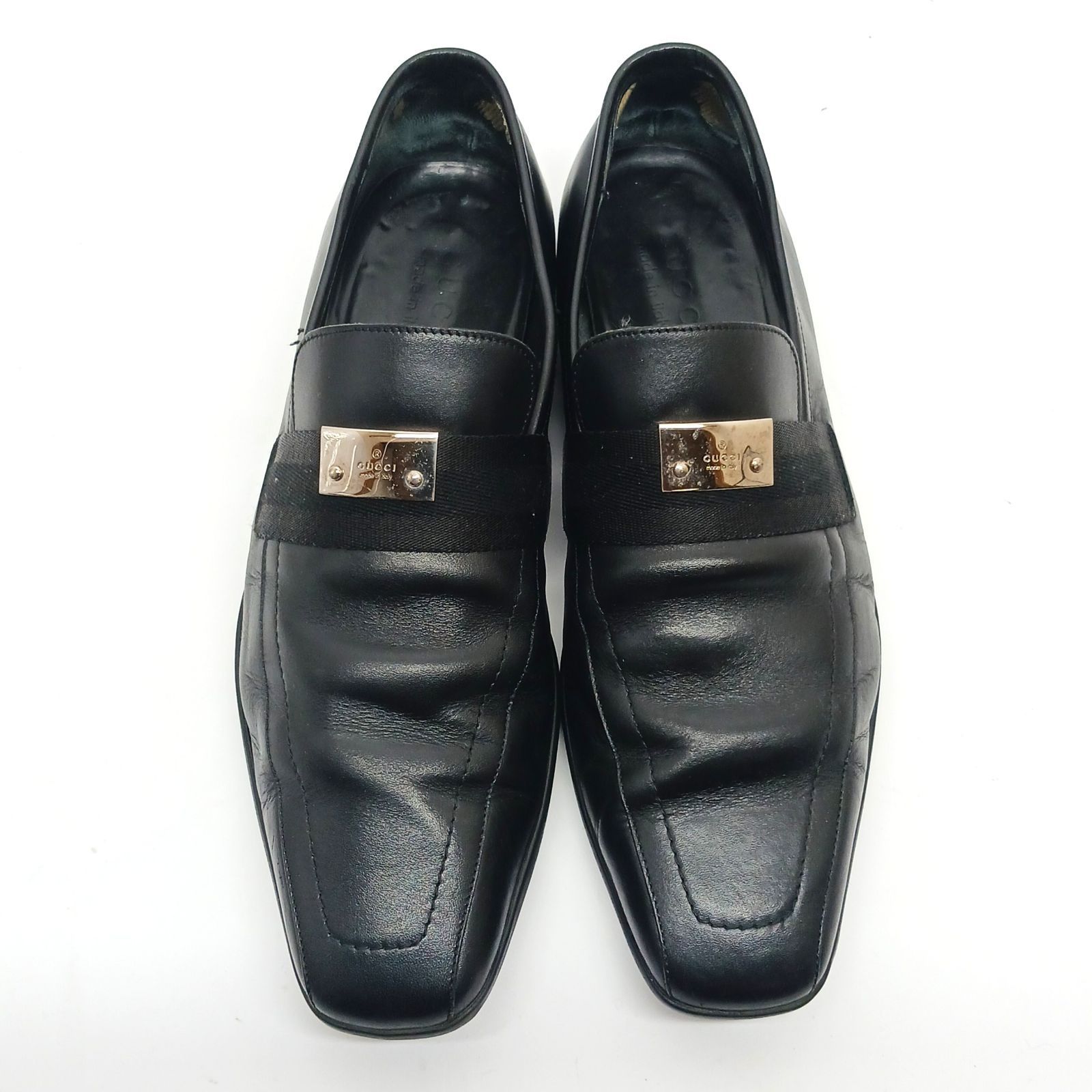 GUCCI ビジネスシューズ　サイズ29.0cm GUCCI グッチ ビジネスシューズ ローファー プレート ブラック
