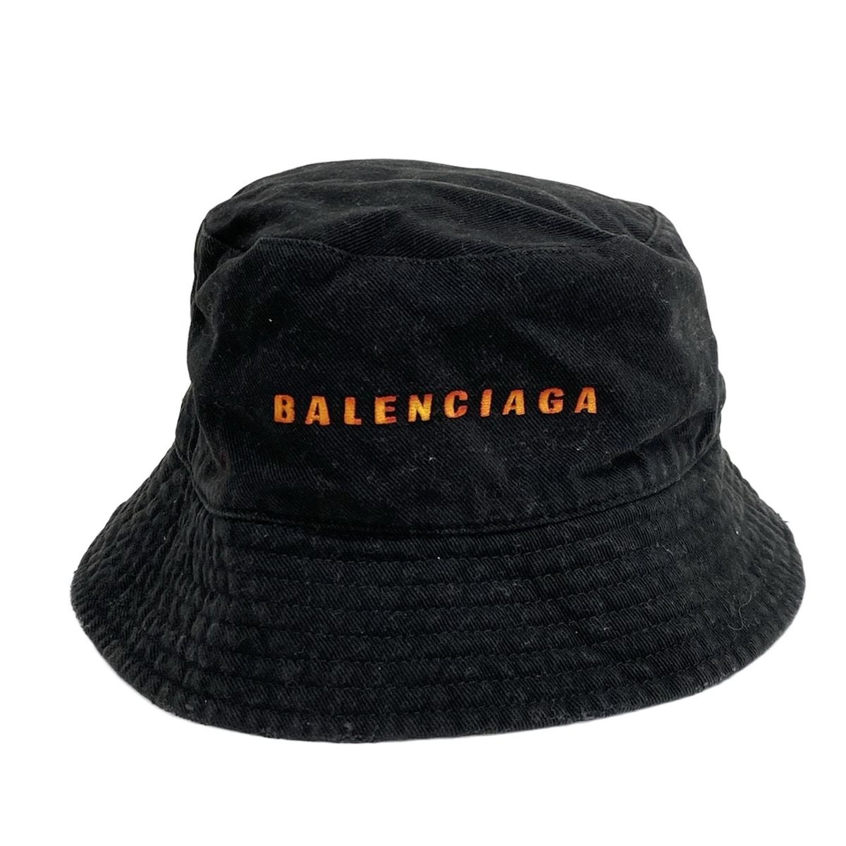 BALENCIAGA バレンシアガ ハット L バーニング ユニティ バケットハット 黒×オレンジ