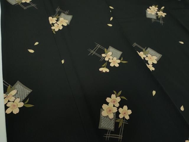 平和屋着物○上質な小紋 舞桜 黒地 正絹 逸品 DAAS3323ps - メルカリ