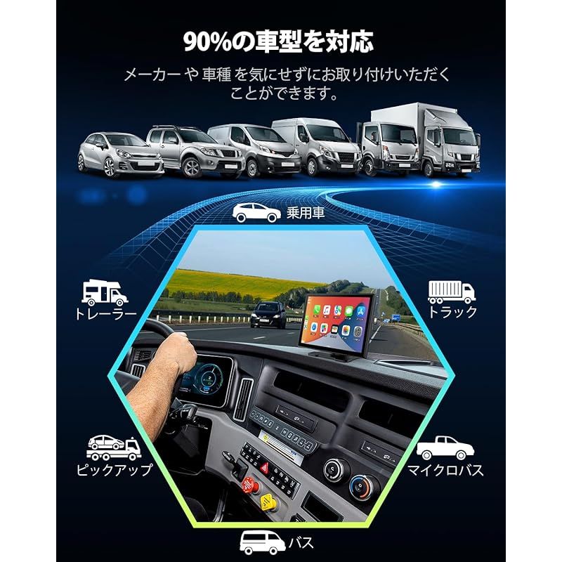LAMTTOカーナビ オーディオ一体型 ワイヤレスカープレイ 9インチ