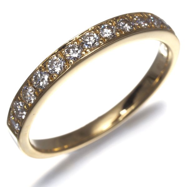 K18PG ダイヤモンドリング ハーフエタニティーリング　9号 専用！K18PG ダイヤモンド0.3ct ハートハーフエタニティリング