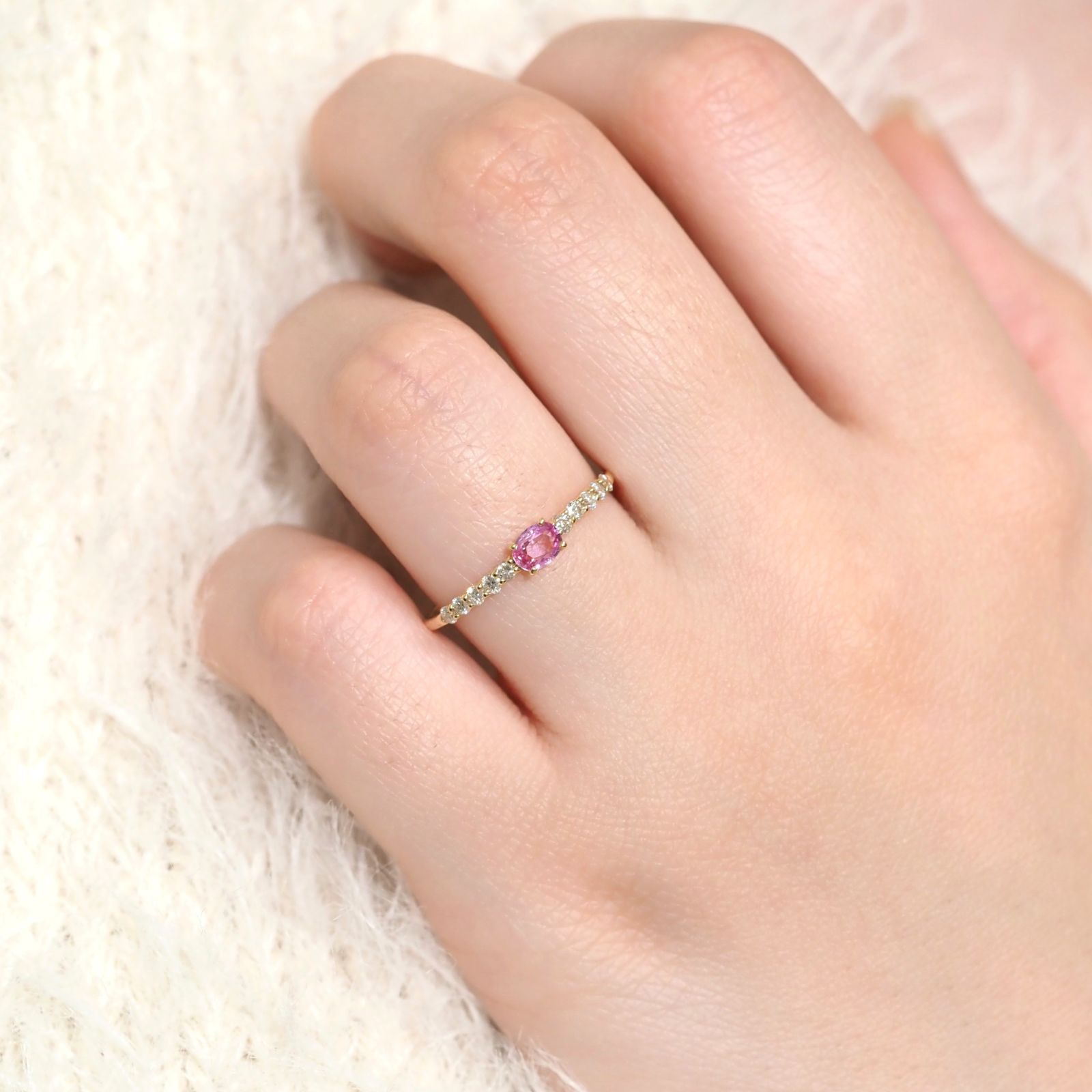 パパラチアサファイア リング 0.21ct D0.16ct k18 - メルカリ