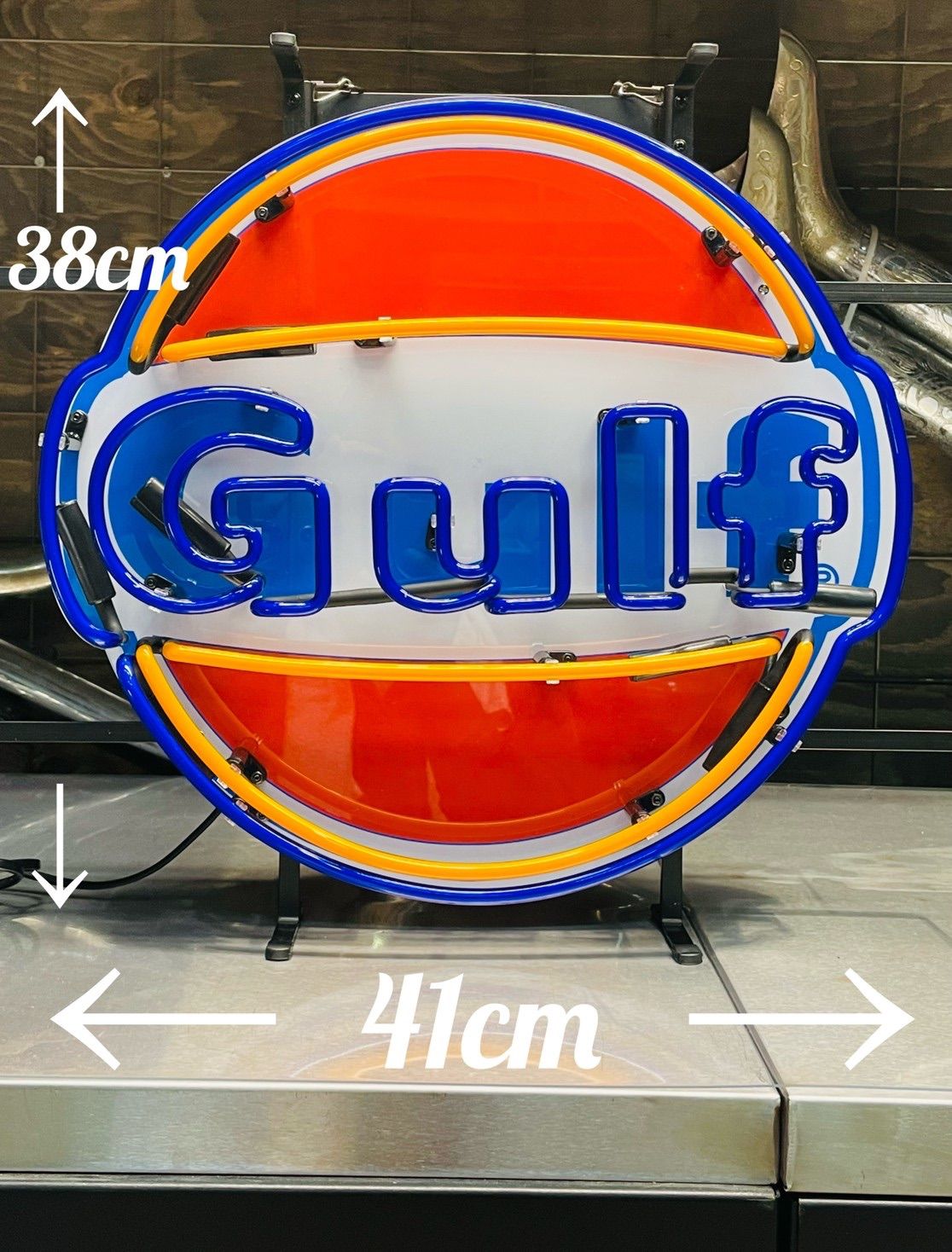 Gulf ガルフ ネオン看板 オイル スノコ 世田谷ベース 輸入 ムーン