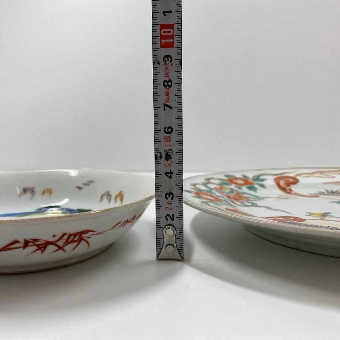 中国美術 十錦手中皿等2枚 直径14/21㎝ 東Y6-1218④ - メルカリ