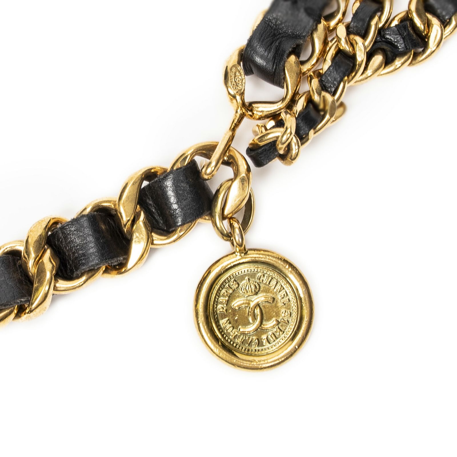 中古] CHANEL シャネルココマーク メダリオン チェーンベルト金