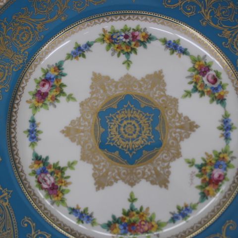 ミントン Minton 1912-1950年頃 26.5cm セーブルスタイル ターコイズ