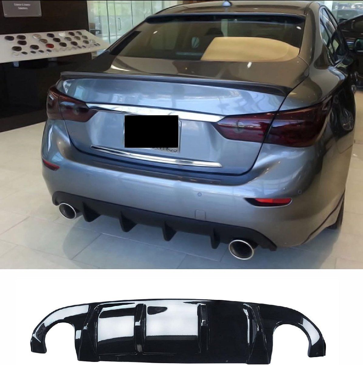 リアディフューザー 2014-2017 インフィニティQ50 Q50L | 日産 改装 ブラック