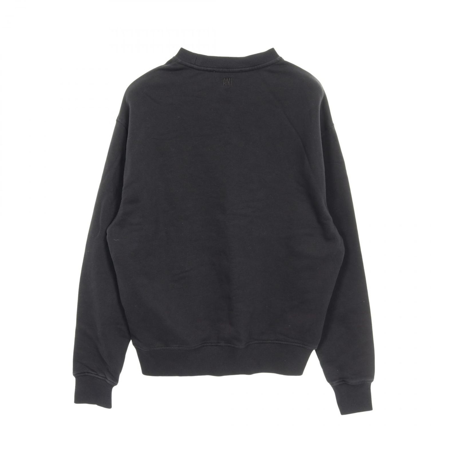アミ AMI スウェット ハート ロゴ刺繍 トレーナー ブラック コットン スウェット ユニセックス Used A