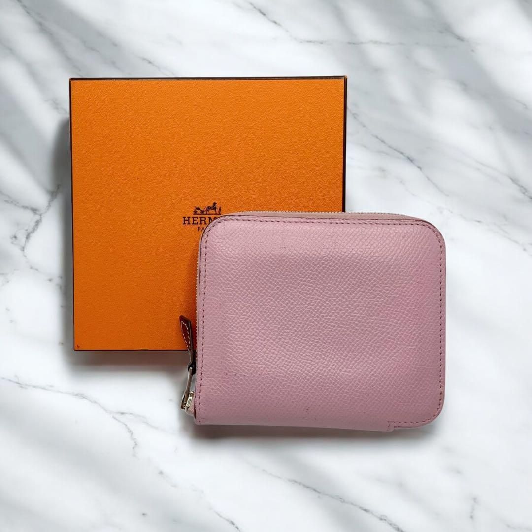 エルメス アザップ シルクイン コンパクト ピンク 財布