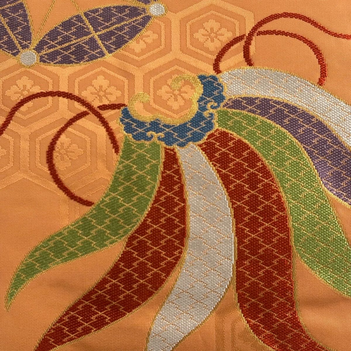 名古屋帯 美品 優品 川島織物 落款 関西仕立て 隠れ蓑 七宝 金糸