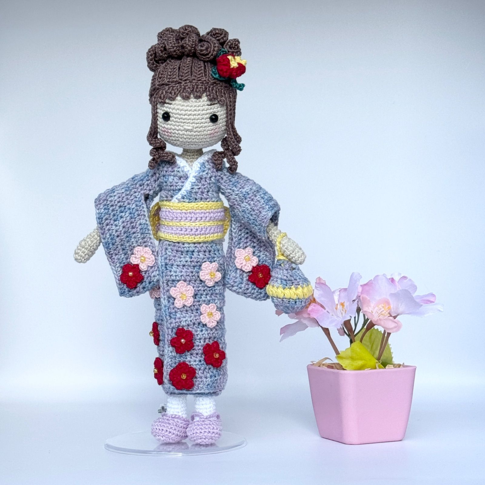 梅の花🌼着物・あみぐるみドール・ four seasons ハンドメイド 女の子