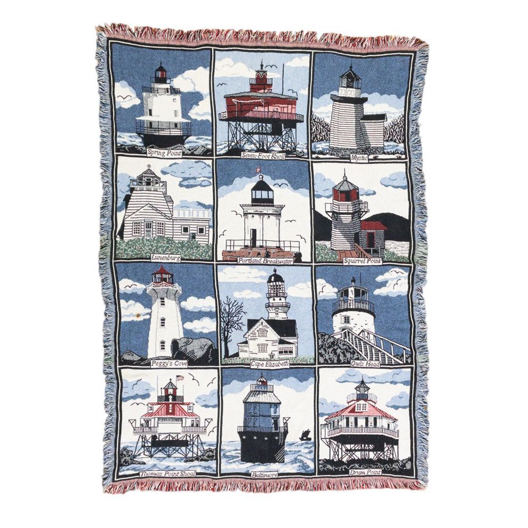 vintageラグ カーペット 海外 名所 灯台 972