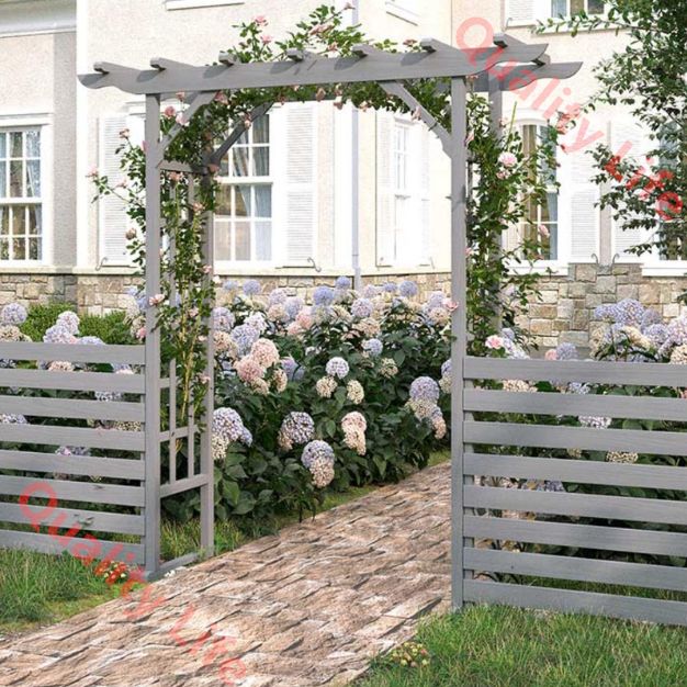 ゲート付き屋外アーチトレリス