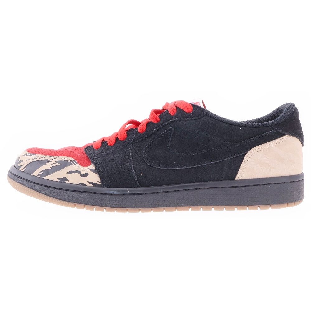 NIKE (ナイキ) ×Sole Fly AIR JORDAN 1 LOW ソールフライ エアジョーダン 1 ローカットスニーカー ブラック/レッド US9.5/27.5cm DN3400-001