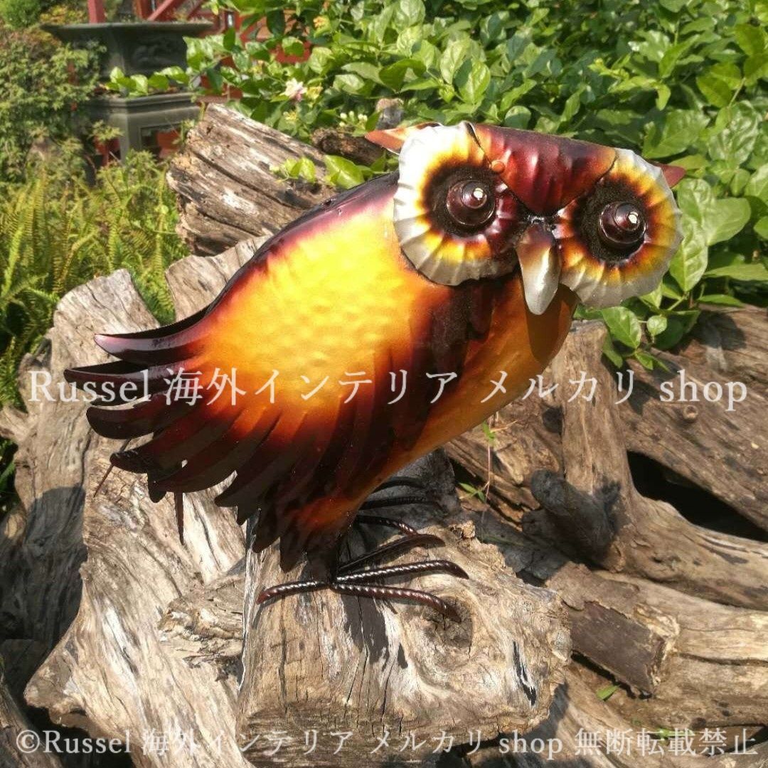 鳥オブジェ フクロウ置物 オーナメント イングリッシュガーデン 楽天