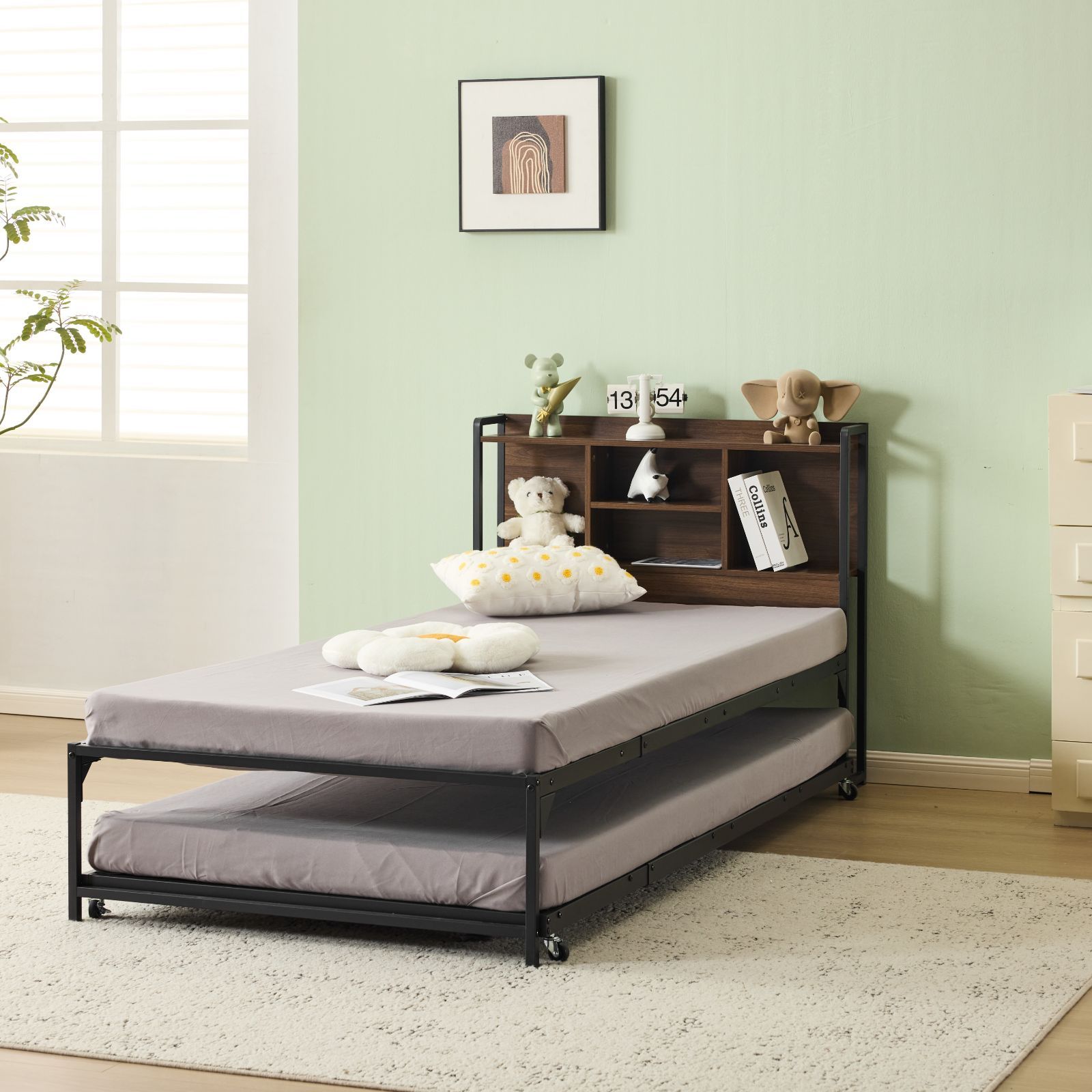 ベッド下の広々収納スペース 頑丈で安心のベッドフレーム