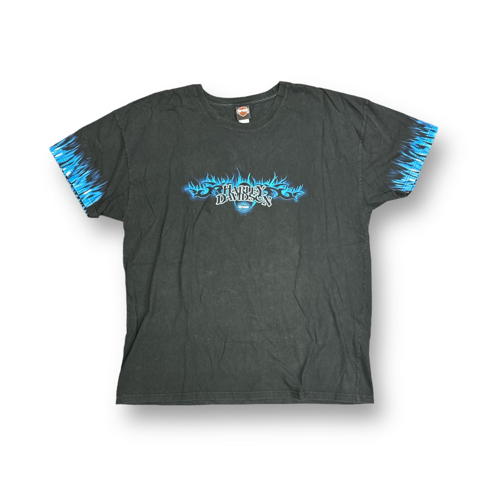 Harley Davidson 2005年製 00s ブルーフレア Tシャツ プリント クルー